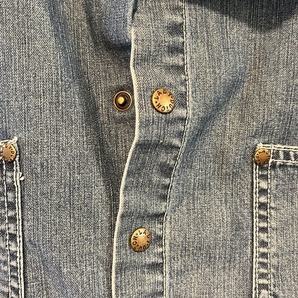 Lady Dutch | Beaded Denim Snap Up Shirt - Picture 7 of 15